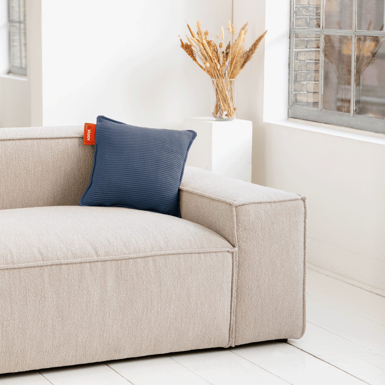 Ploov | 45x45 Tricot Bleu Denim
