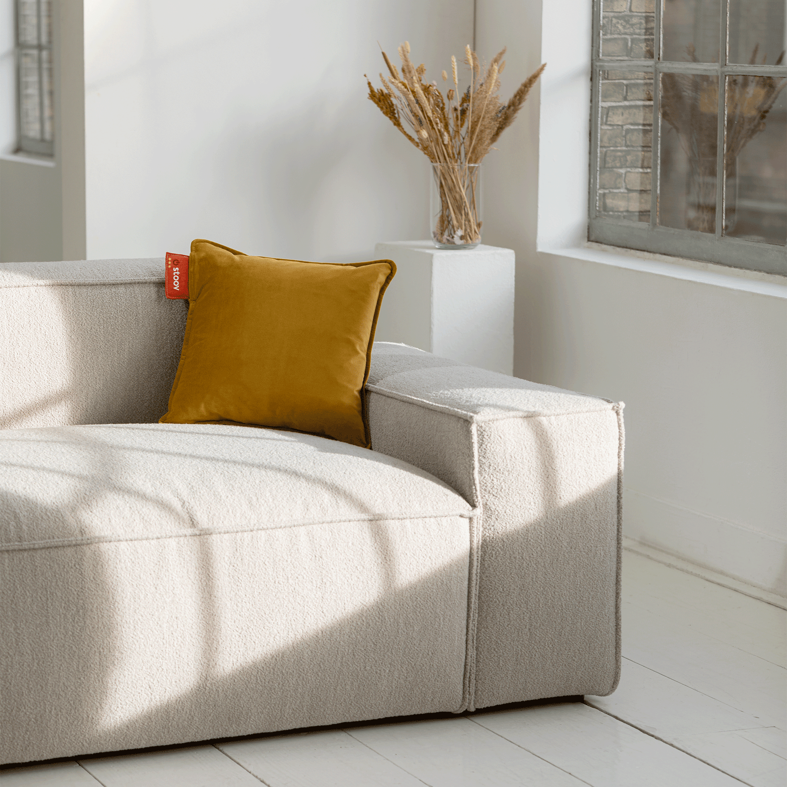 Ploov | 45x45 Velours - Jaune Moutarde
